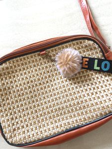 Tan Jute Sling Bag