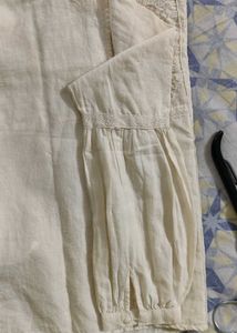 Zara Off White Embellished Top