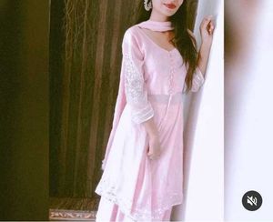 Baby Pink Three Piece Dress With Very Soft Cloth