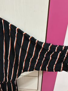 Stretchable  Black Striped Dress