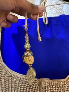 Royal Blue Saree with stiched heavy blouse