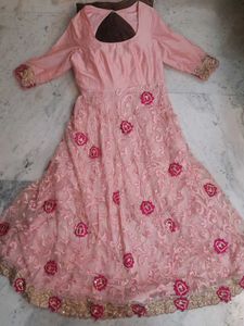 Light Pink Embroidered Anarkali Kurta Suit