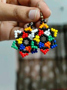 Handmade Beaded Flower Earrings