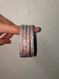 Sparkling Rhinestone Bangles - Set of 4