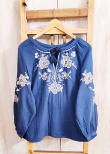 Embroidered Peasant Top size-44-46