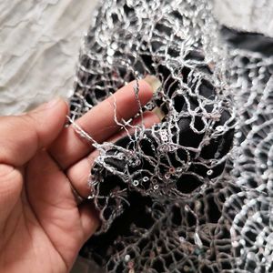 Silver Lace Sparkle Crop Top