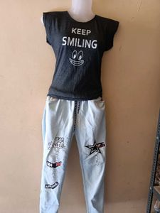 Cute T-shirt &amp; Jeans Set