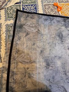 Elegant Black And Grey Saree