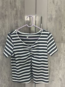 Striped V-Neck Top