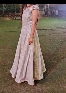 PARTY WEAR SILVER GOWN