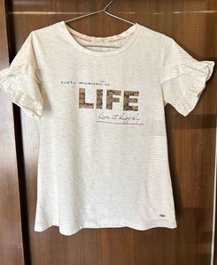 Life Graphic Ruffle Sleeve Tee
