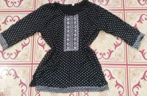 Black &amp; White Polka Dot Top