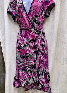 Paisley Print Wrap Dress