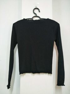 Black Ribbed Tops