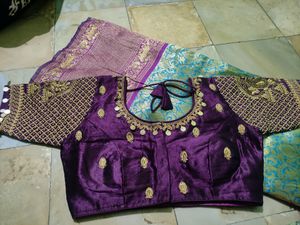 Readymade Blouse With Patuu Replica Saree