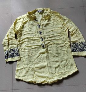 Yellow short college kurti with FREE GIFT
