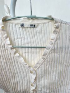 Cute Ruffled Button-Up Top