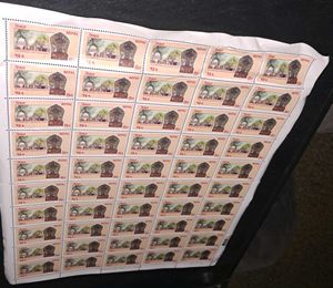 Sheet Of 100 Indian &amp; 50 NepalStamps