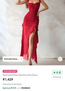 Red Ruffle Maxi Dress