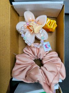 Scrunchie &amp; Flower Hair Clip Sets