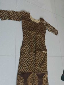 Brown Diamond Print Kurti
