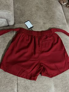 Red Tie Waist Shorts