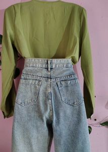 High rise wise leg jeans