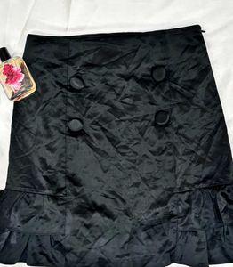 High Waisted Velvet Black Mini Skirts