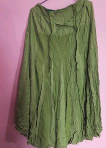 Green Crinkle Skirt