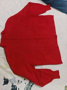 Mango Red Knit Pullover Sweater