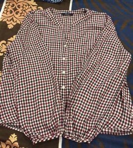 Checkered Long Sleeve Blouse