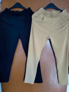 Trousers - Black & Beige