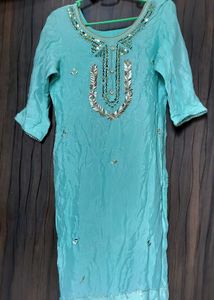 Elegant Blue Sharara Set With Dupatta