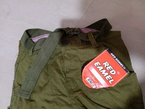 Olive Green Cargo Joggers, 30 Size