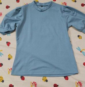 Round Neck Top In Louis Blue Colour