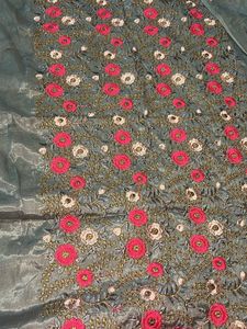 Multicolour Floral Embroidered blouse Fabric