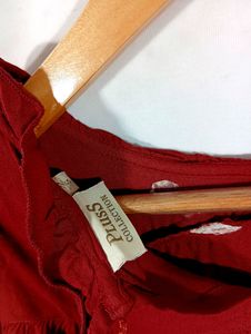 Not In My SizeMaroon Printed Top (Women)