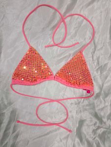 Victoria&#39;s Secret Orange Pink Bikini Top