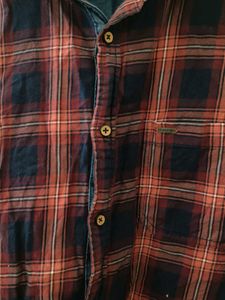 Mens Red Navy Blue Check Shirt