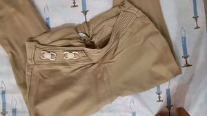 Beige Casual Pants