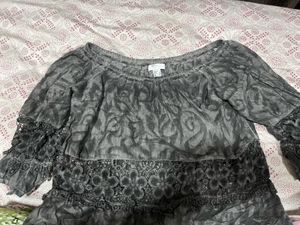 Gery Colour Pretty Fit And Flare Dress