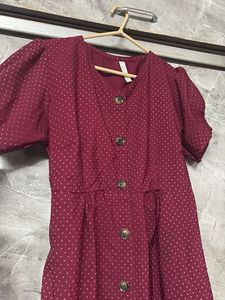 midi maroon dress