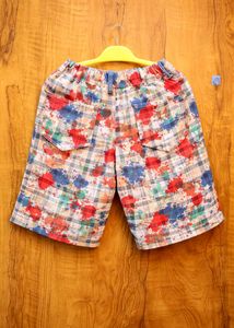 Combo of 2 Colorful Plaid Print Drawstring Shorts