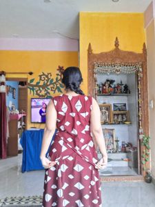 Casual maroon Print Dress