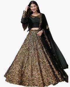 Black Shimmer Heavy Lehenga Choli