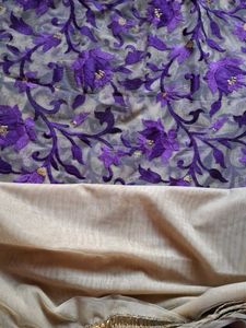 Elegant Purple Floral Dupatta