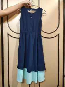 Navy &amp; Mint Layered Dress