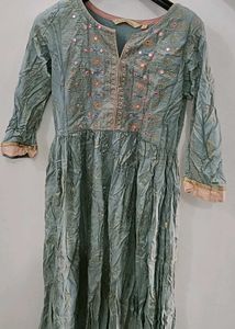 New Blue Embroidered Kurti