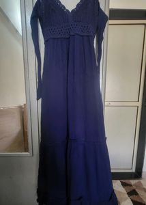 Boutique semi-backless crochet gown for party