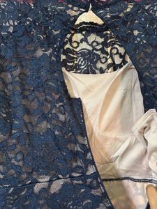 My Michelle Navy Blue Lace Sparkly Dress
